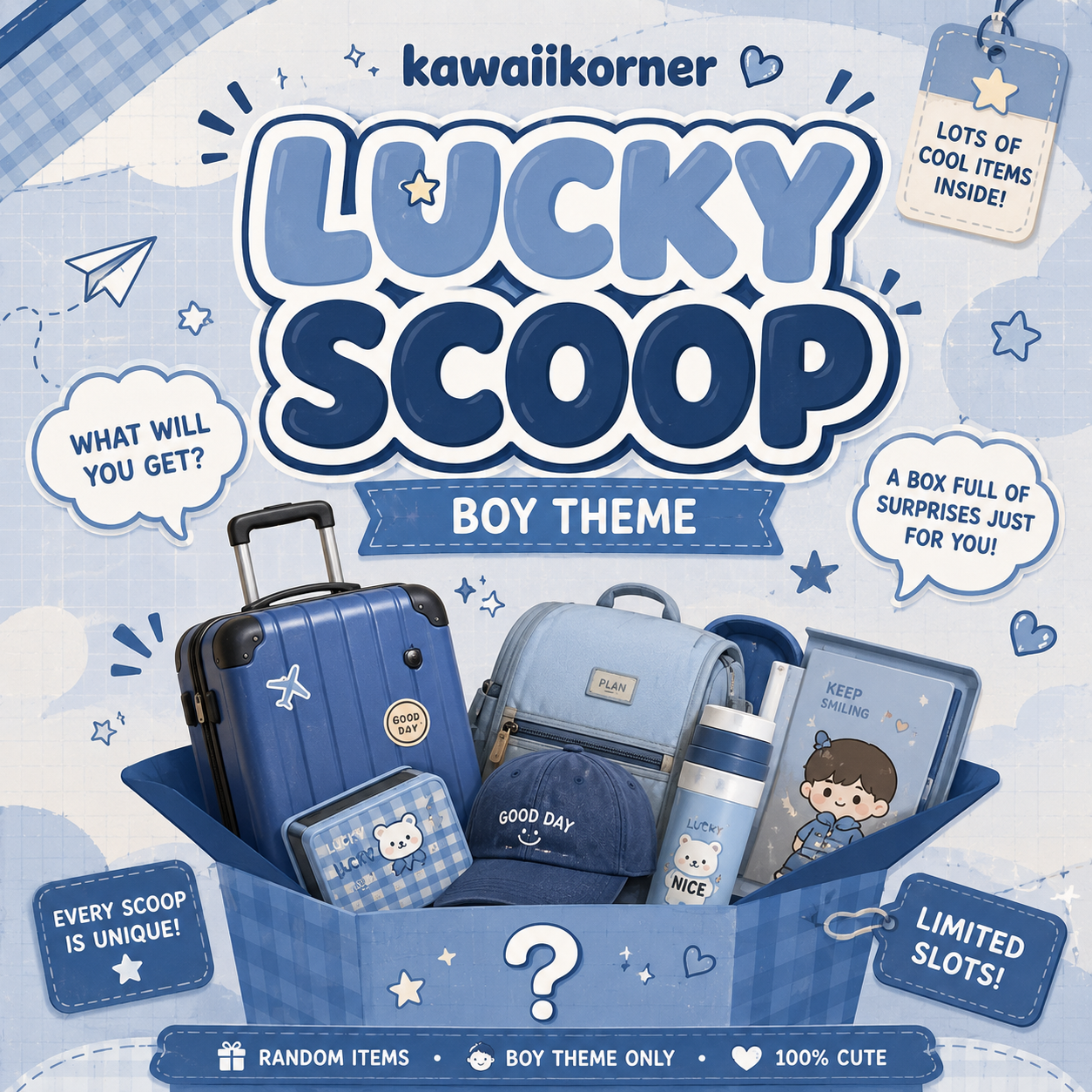 Boy theme Lucky Scoop &SUITCASE
